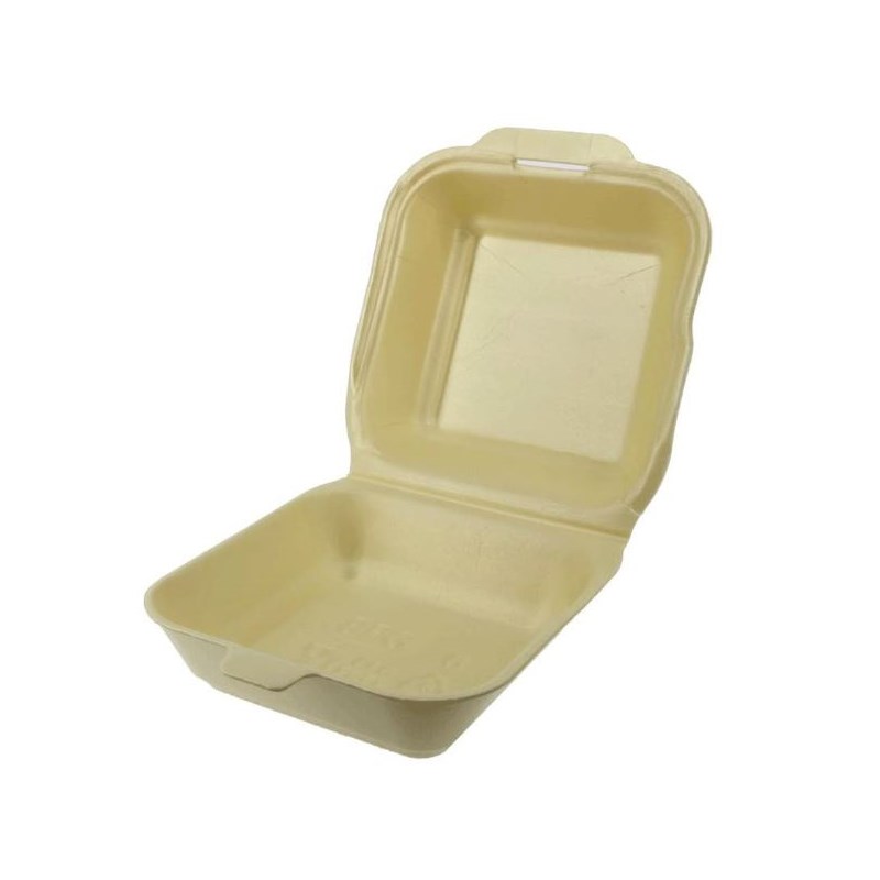 Boite hamburger 145x155x80mmh polystrène crème - 500 pcs